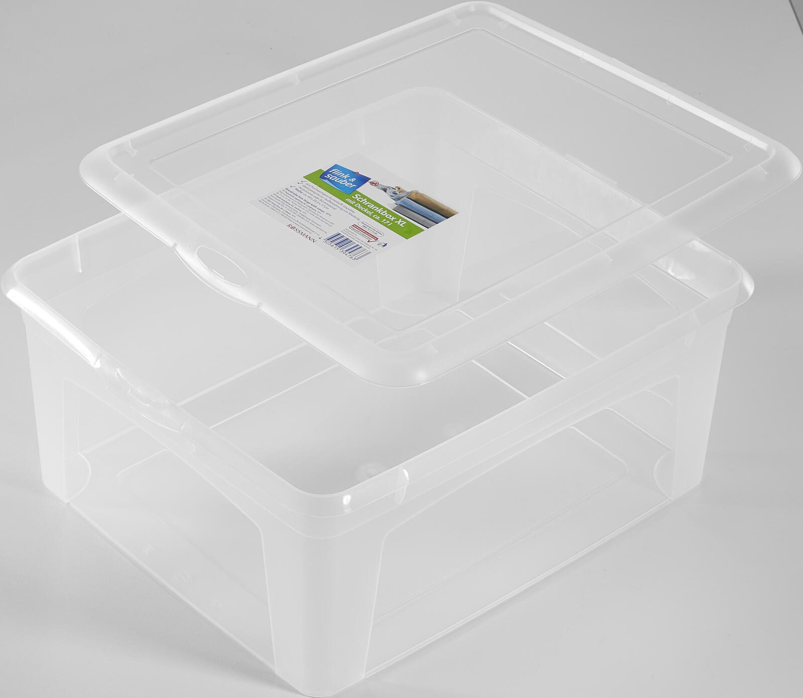 flink & sauber Aufbewahrungsbox 17,0 l - 40,0 x 35,0 x 17,0 cm transparent