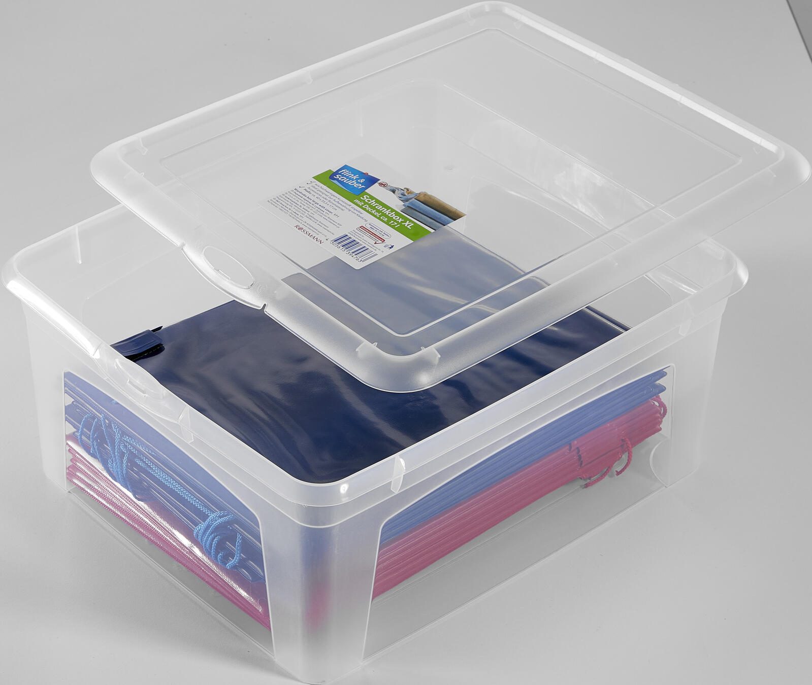 flink & sauber Aufbewahrungsbox 17,0 l - 40,0 x 35,0 x 17,0 cm transparent