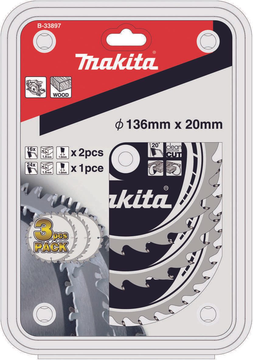 makita B-33897 Kreissägeblätter-Set 3-teilig
