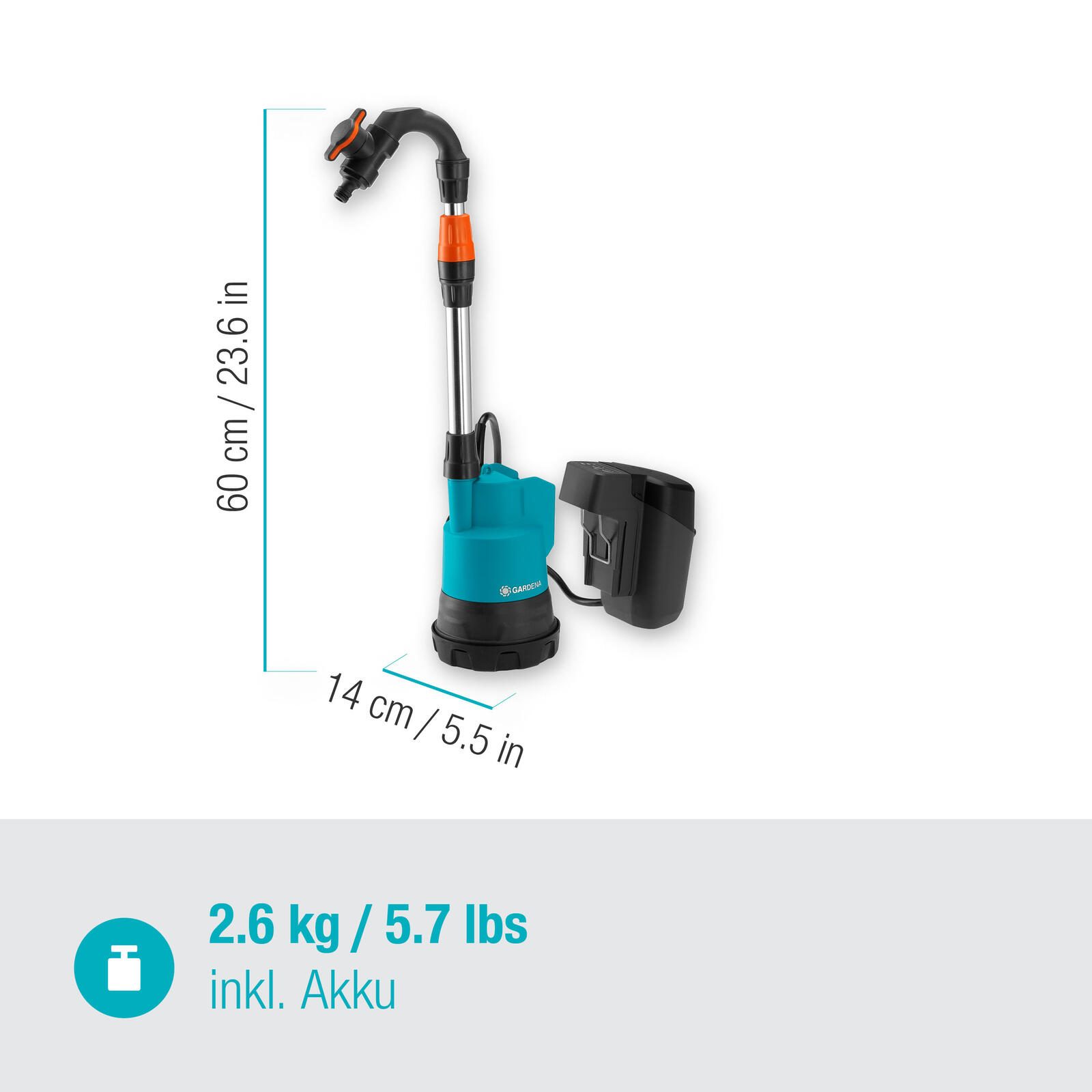 GARDENA Regenfasspumpe 2000/2 Ready-to-Use