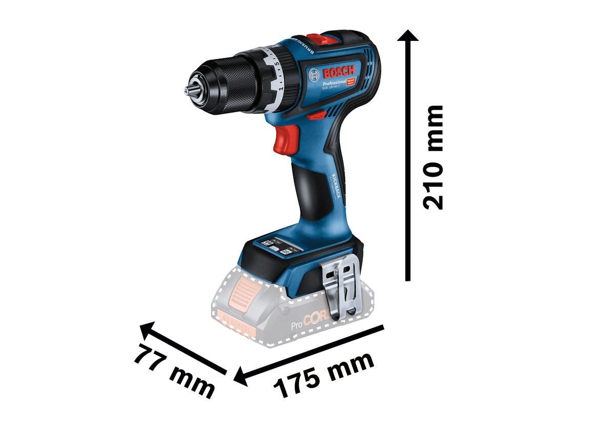 BOSCH Professional Akku-Schlagbohrschrauber-Set GSB 18V-90 C