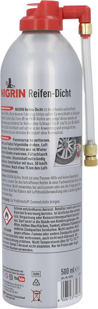 NIGRIN Reifendichtmittel Auto 500,0 ml