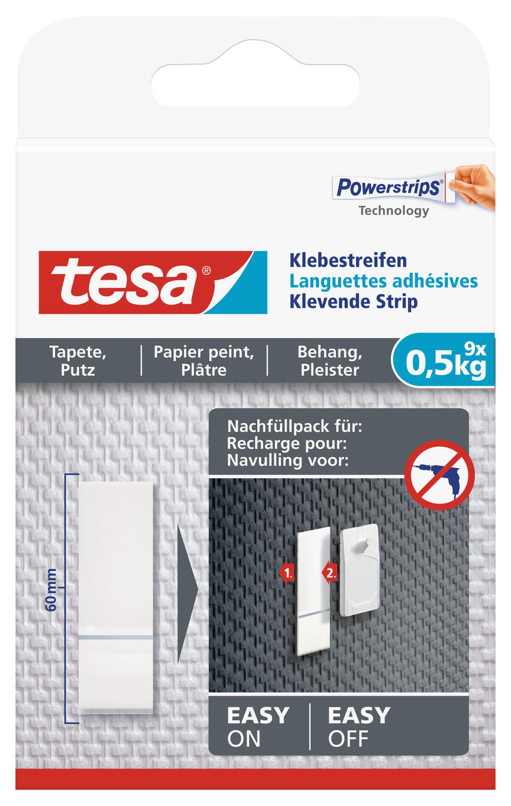 tesa Klebestreifen 2 cm  x 6.5 cm weiß