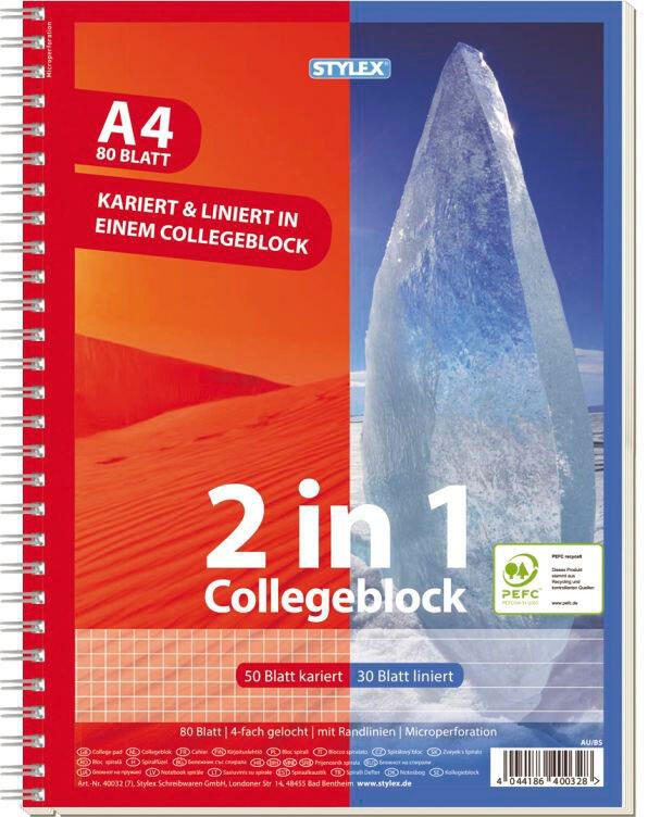 TOPPOINT Collegeblock DIN A4