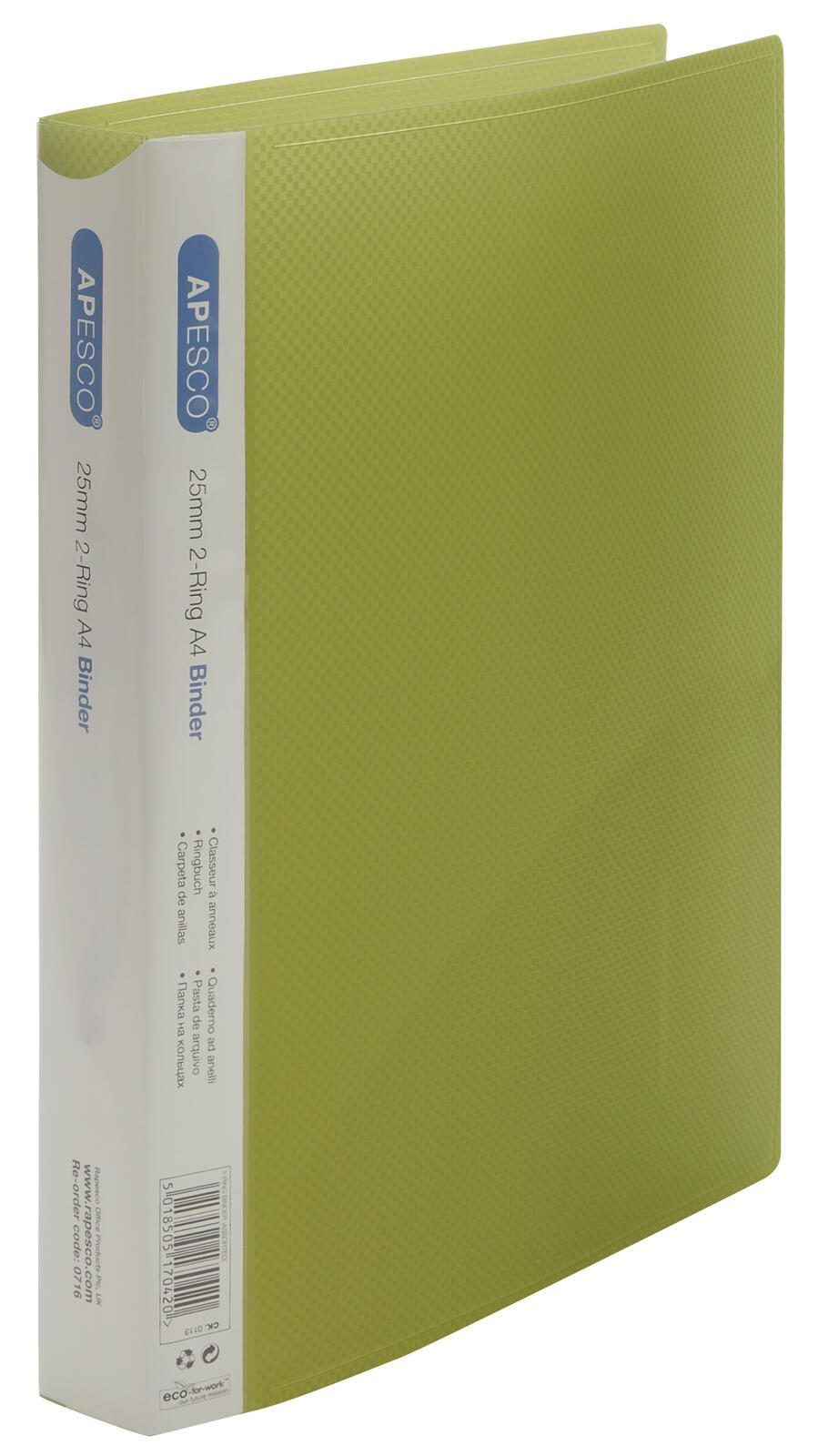 RAPESCO® Ringbücher 2-Ringe DIN A4 3.7 cm grün, blau, pink, violett, hellblau