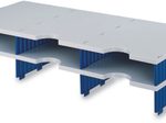 styro Sortierstation DIN C4 6-Fach  grau/blau