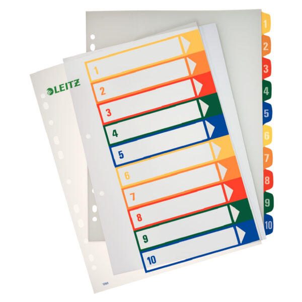 LEITZ Ordnerregister Vollformat, Überbreite 1-10 DIN A4