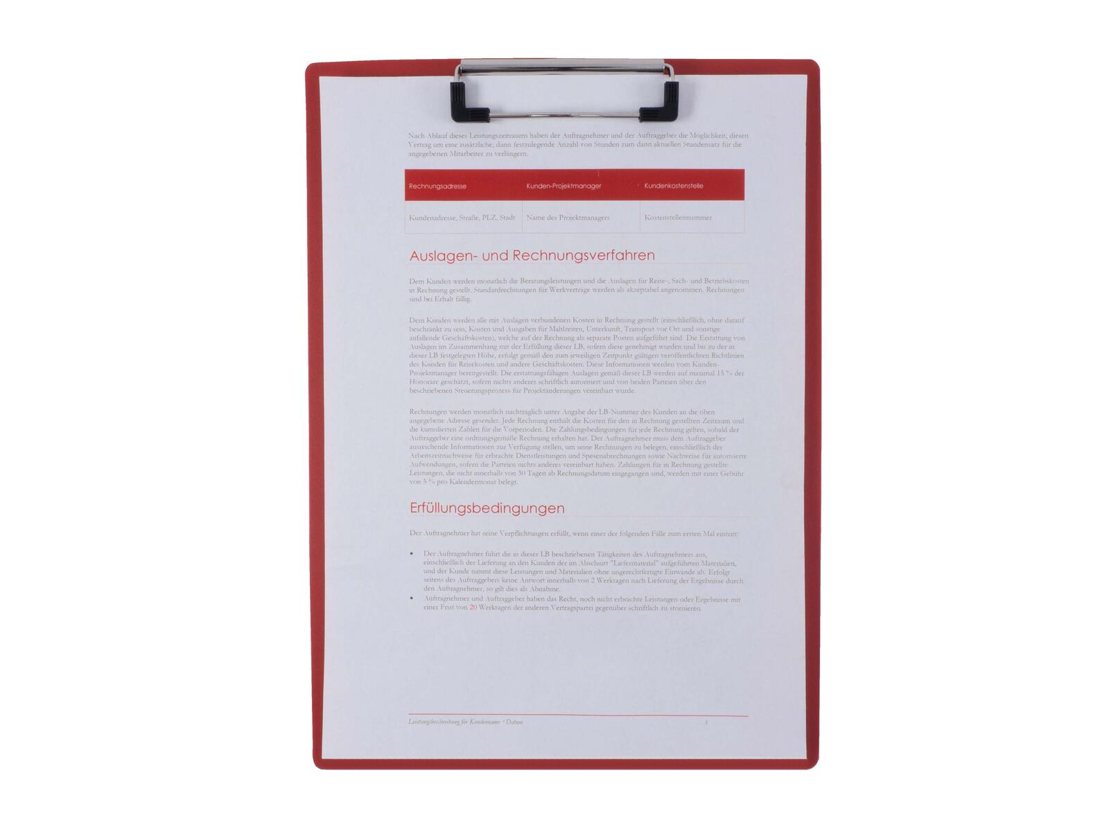 FolderSys Klemmbrett DIN A4 rot