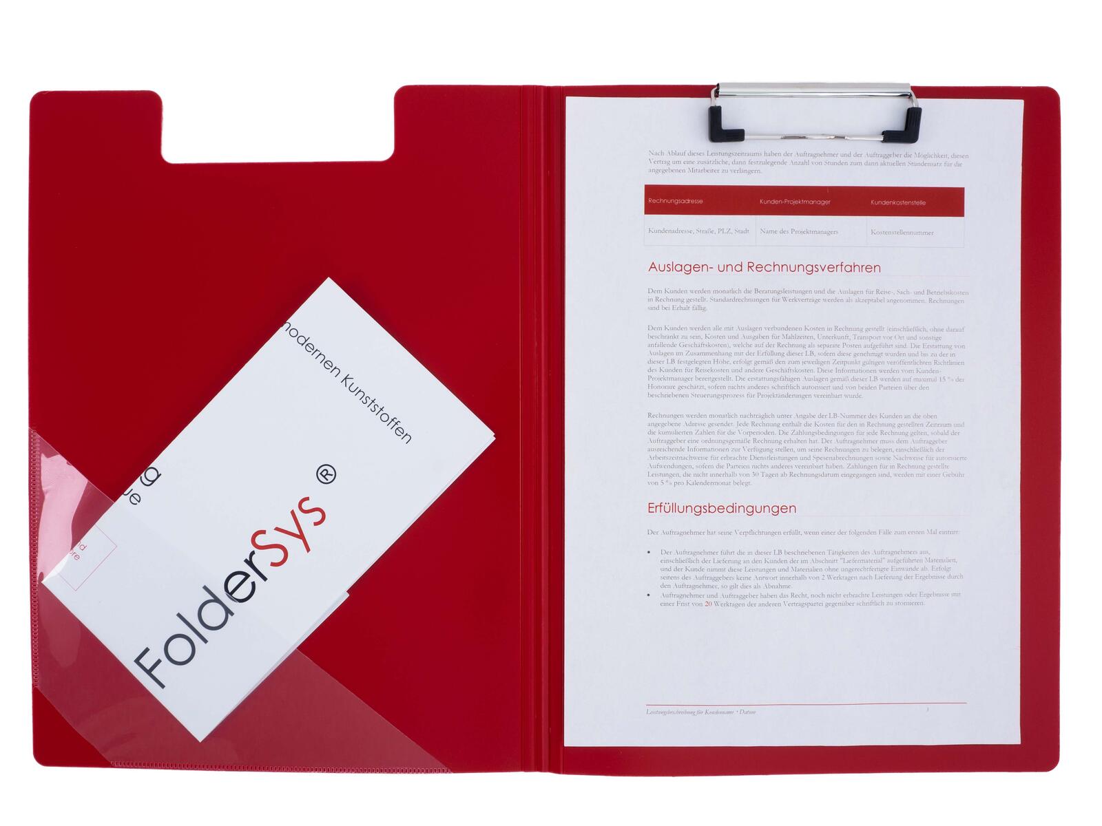FolderSys Klemmbrettmappe DIN A4 rot