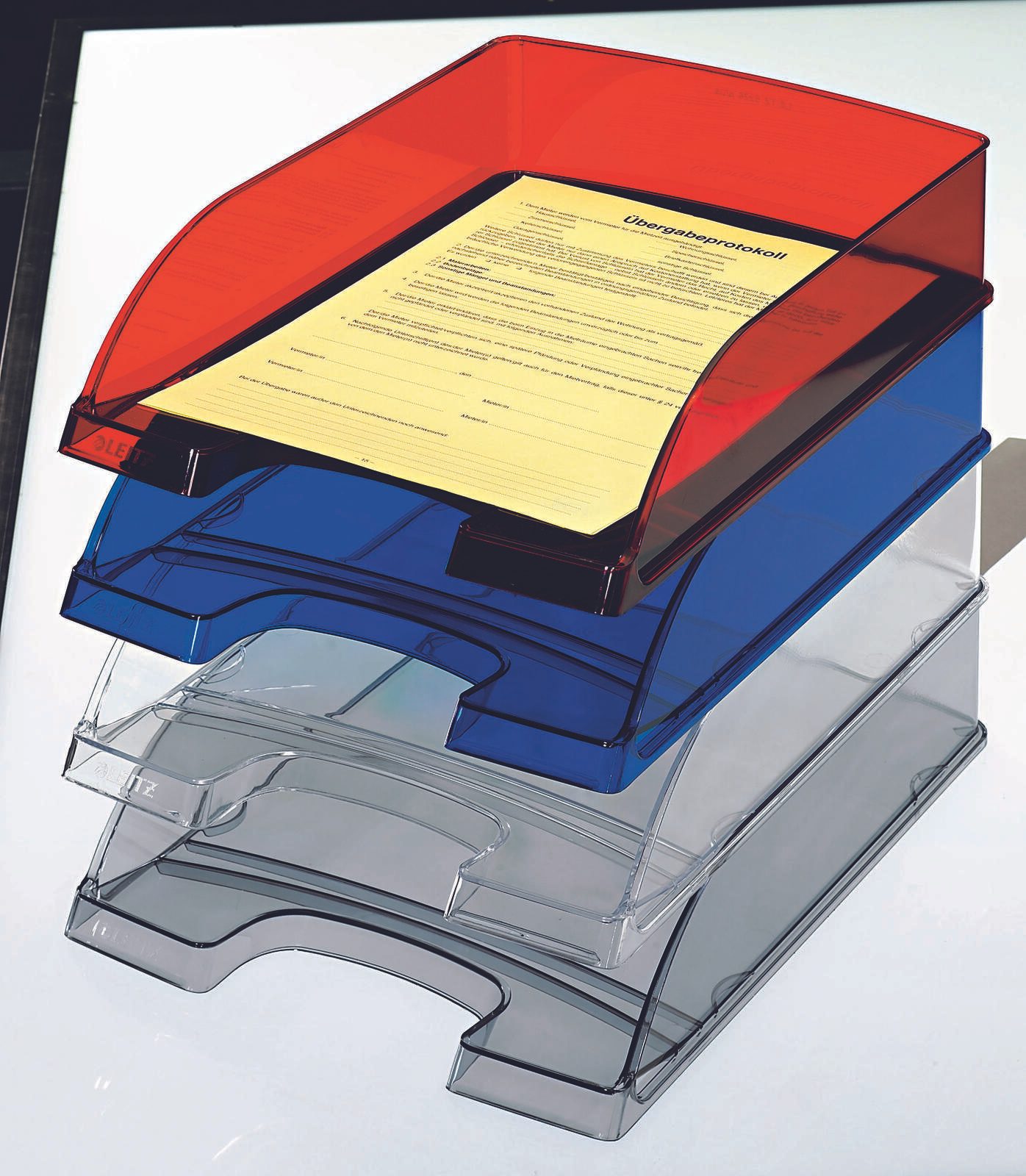 LEITZ Briefablage DIN A4 rot-transparent