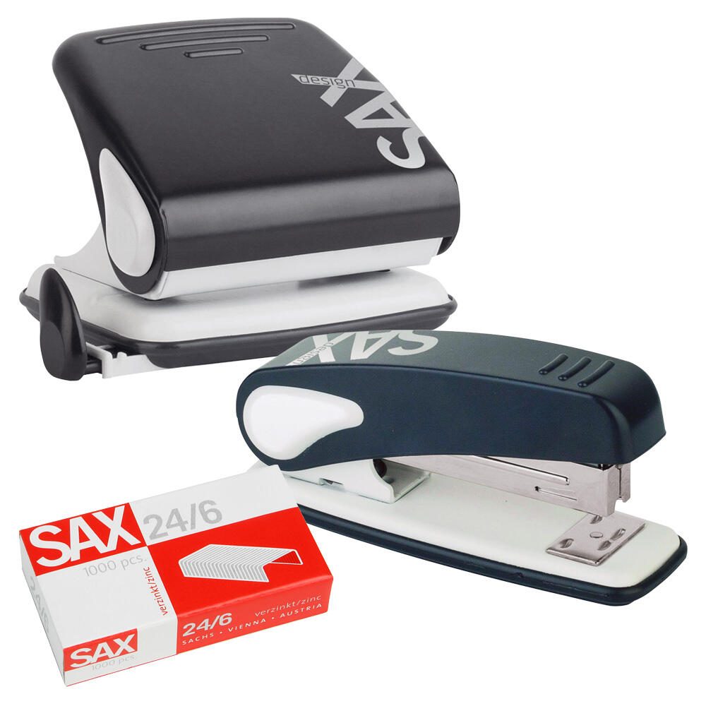 sax design Locher und Heftgeräte Set schwarz
