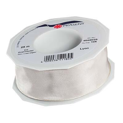 PRÄSENT Geschenkband Lyon 40 mm x 25 m creme
