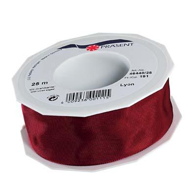 PRÄSENT Geschenkband Lyon 40 mm x 25 m bordeaux