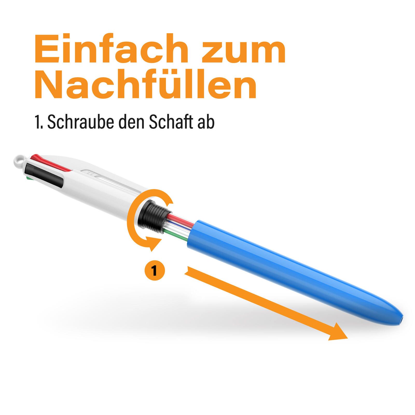 BIC® 4-Farben-Kugelschreiber 0.4 mm Mehrfarbig