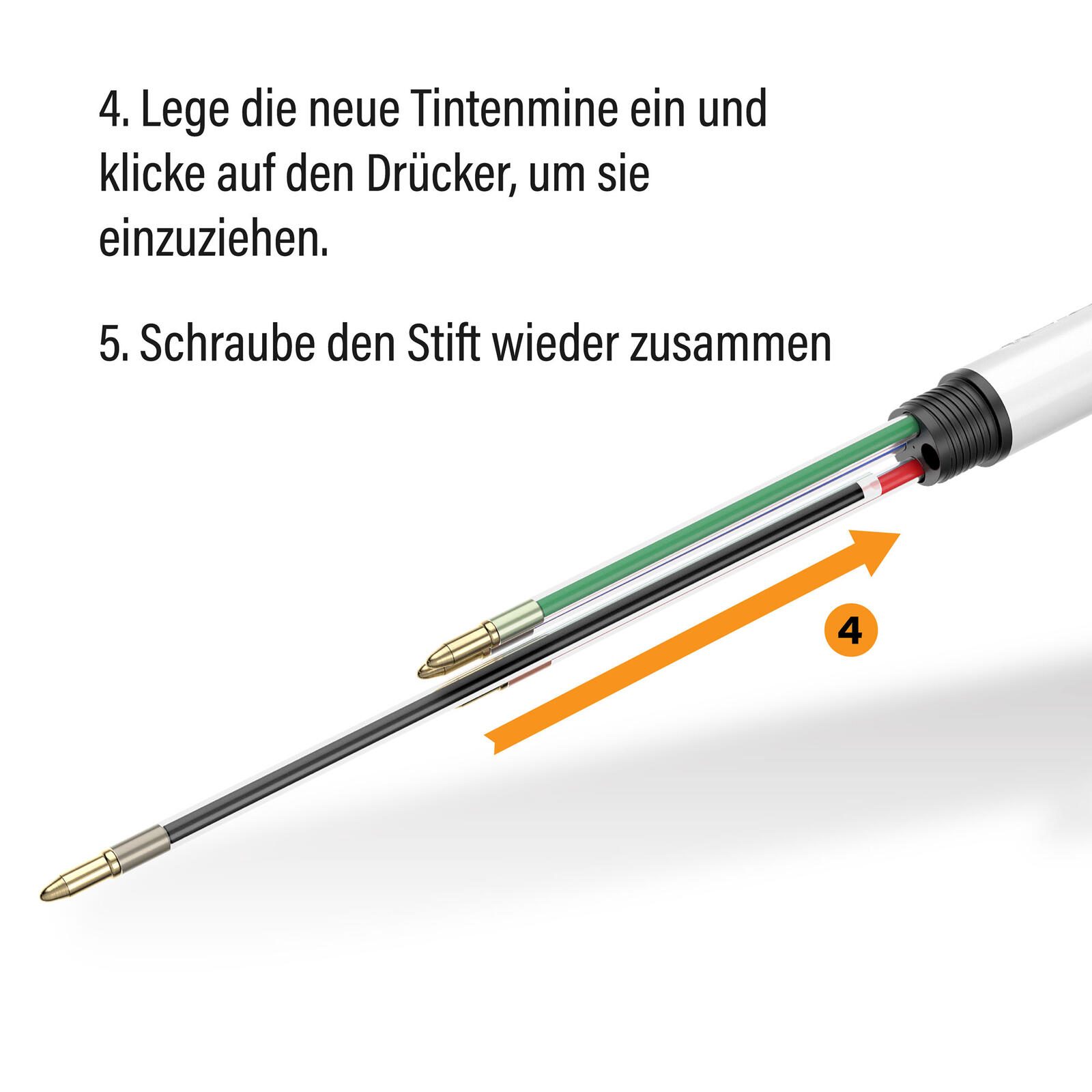 BIC® 4-Farben-Kugelschreiber 0.4 mm Mehrfarbig