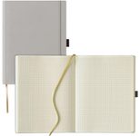 Lediberg Notizbuch ca. DIN A4 kariert, 240 Seiten silbergrau