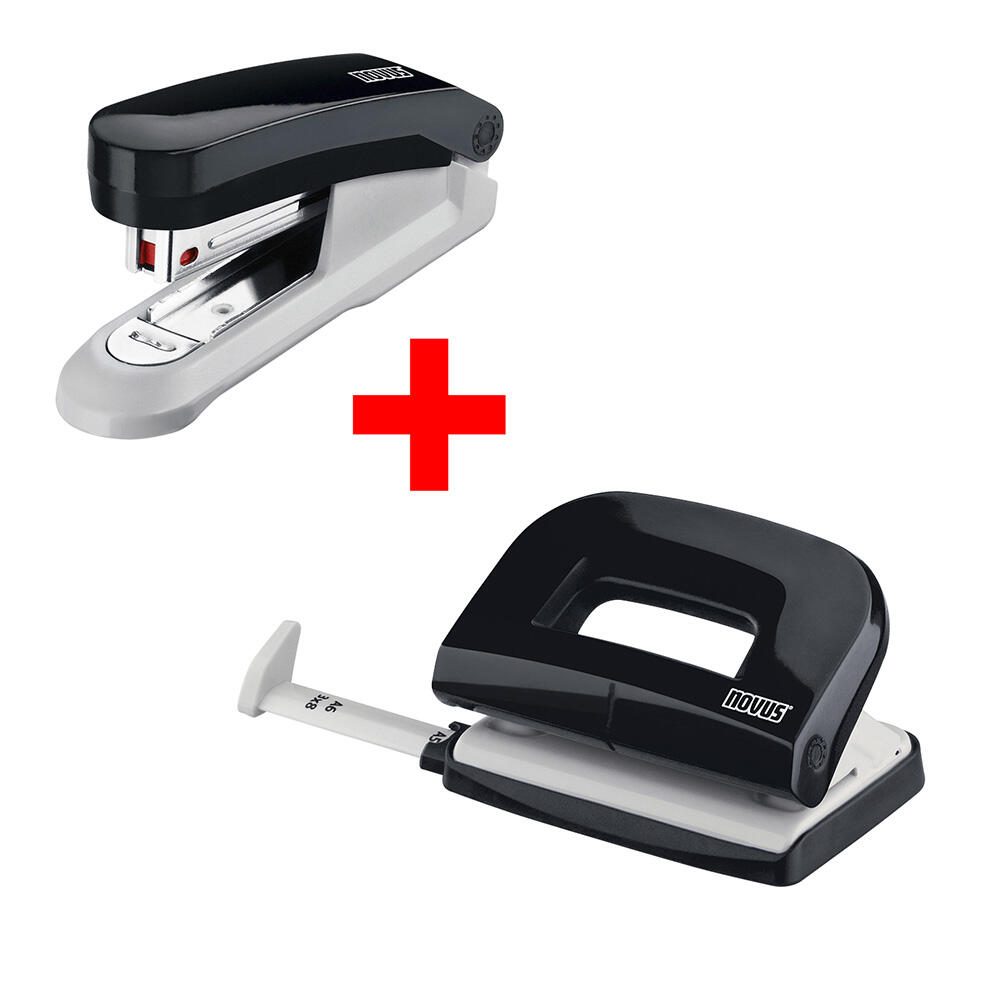 novus Locher und Heftgeräte Set schwarz