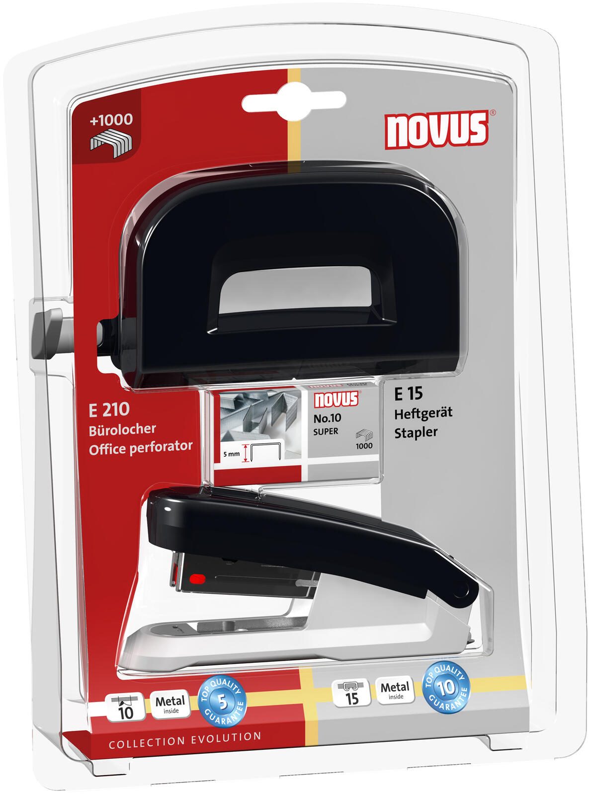 novus Locher und Heftgeräte Set schwarz