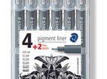 STAEDTLER Pigment Liner 308 Fineliner 0.05 + 0.1 + 0.3 + 0.5 + 0.8 mm Schwarz