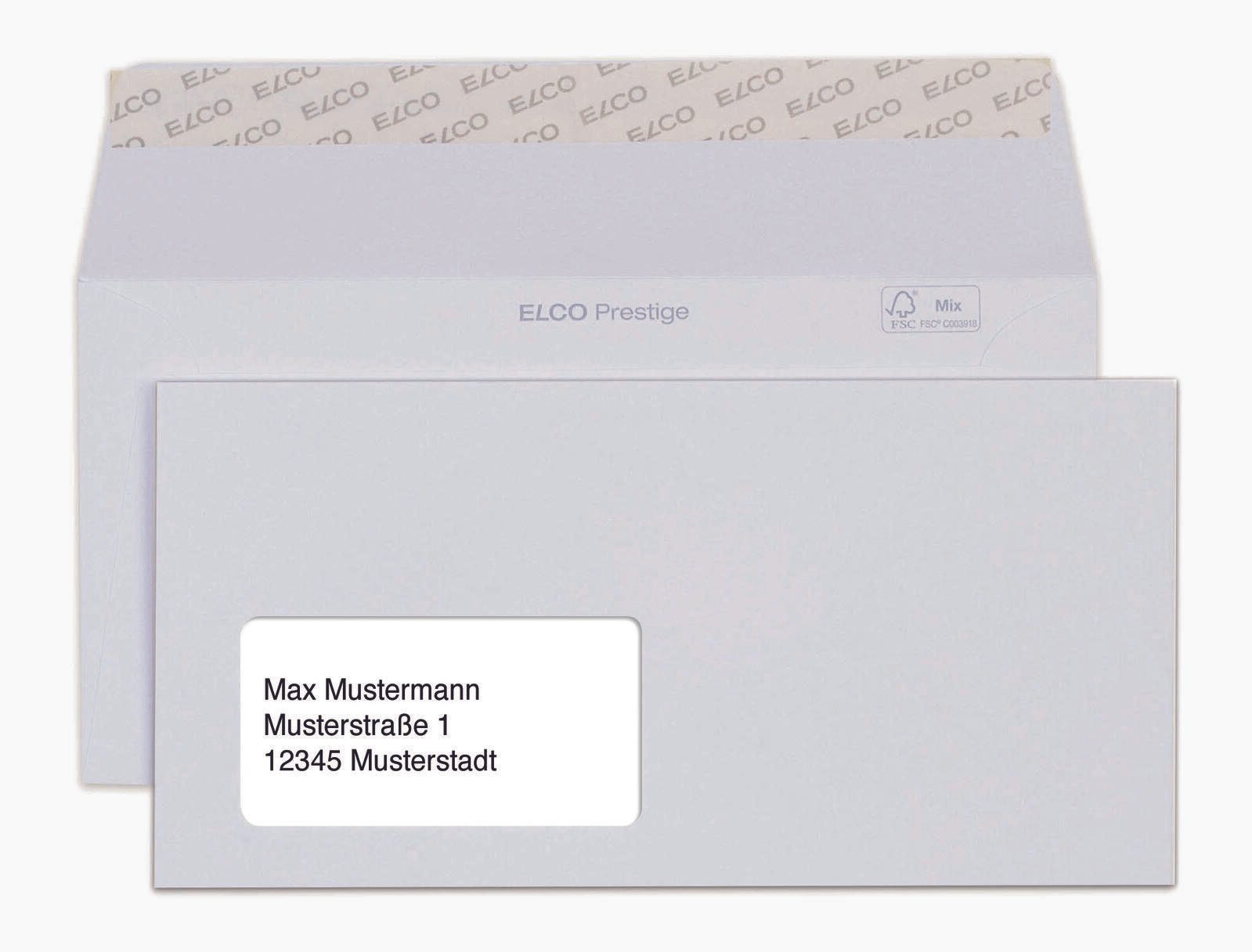 ELCO Briefumschläge DIN lang+ mit Fenster haftklebend
