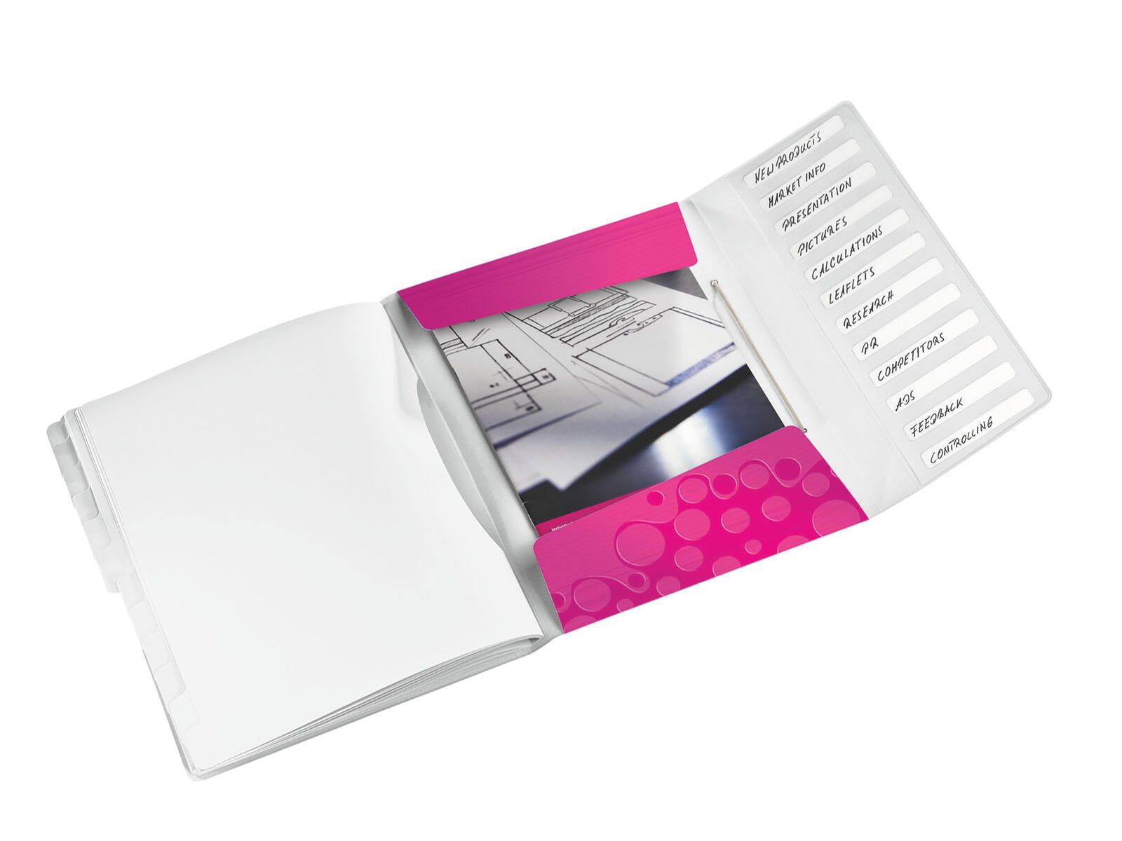 LEITZ Ordnungsmappe DIN A4 12-Fach  pink
