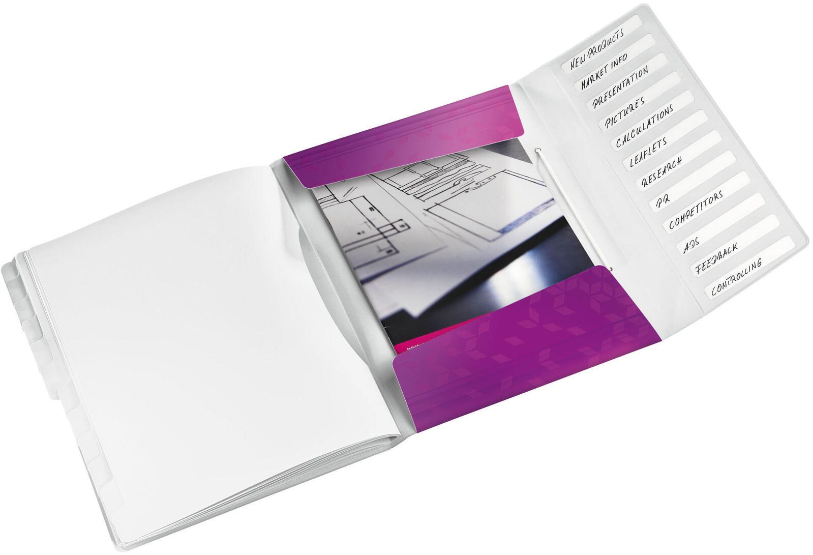 LEITZ Ordnungsmappe DIN A4 12-Fach  violett