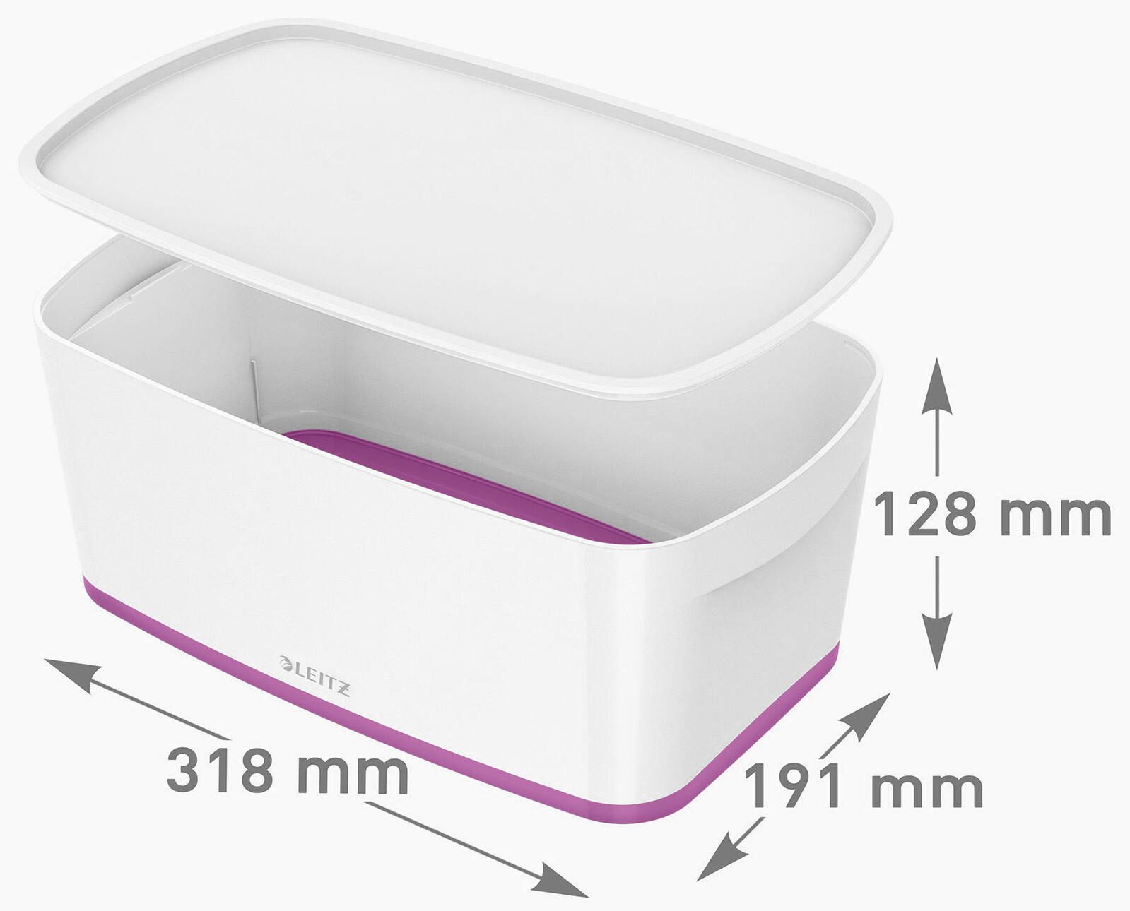 LEITZ Aufbewahrungsbox 5,0 l - 31,8 x 19,1 x 12,8 cm perlweiß/pink