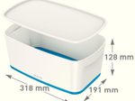 LEITZ Aufbewahrungsbox 5,0 l - 31,8 x 19,1 x 12,8 cm perlweiß/blau