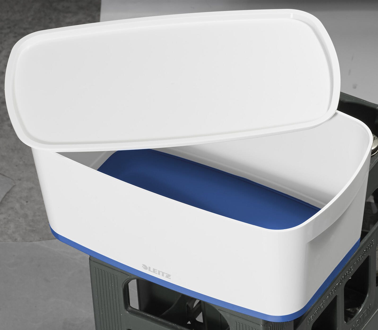 LEITZ Aufbewahrungsbox 5,0 l - 31,8 x 19,1 x 12,8 cm perlweiß/blau
