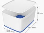 LEITZ Aufbewahrungsbox 18,0 l - 38,5 x 31,8 x 19,8 cm perlweiß/blau