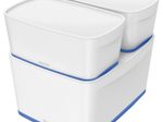 LEITZ Aufbewahrungsbox 18,0 l - 38,5 x 31,8 x 19,8 cm perlweiß/blau