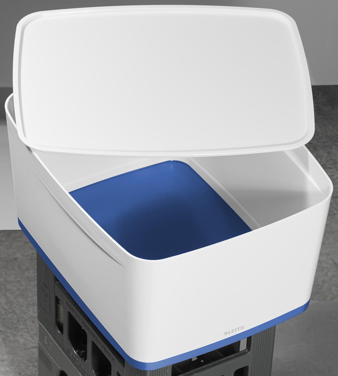 LEITZ Aufbewahrungsbox 18,0 l - 38,5 x 31,8 x 19,8 cm perlweiß/blau