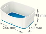LEITZ Aufbewahrungsbox 3,0 l - 24,6 x 16,0 x 9,8 cm perlweiß/blau