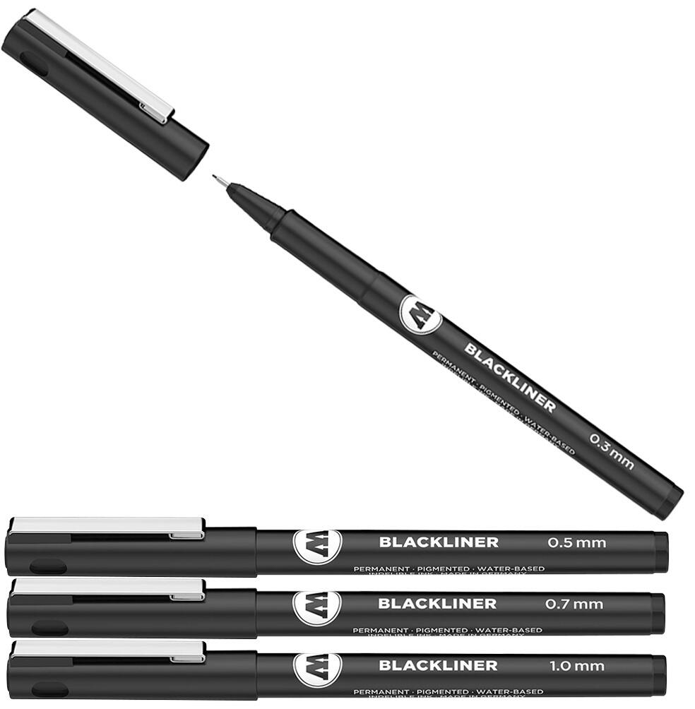 MOLOTOW Blackliner Fineliner-Set 0.6 + 0.5 + 0.7 + 1.0 mm Schwarz