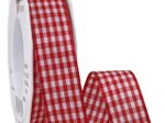 PRÄSENT Geschenkbänder 25 mm x 20 m rot/weiß