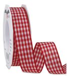 PRÄSENT Geschenkbänder 25 mm x 20 m rot/weiß
