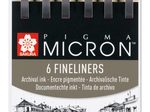 Sakura Pigma Micron Fineliner-Set 0.2 + 0.25 + 0.3 + 0.35 + 0.45 + 0.5 mm Schwarz