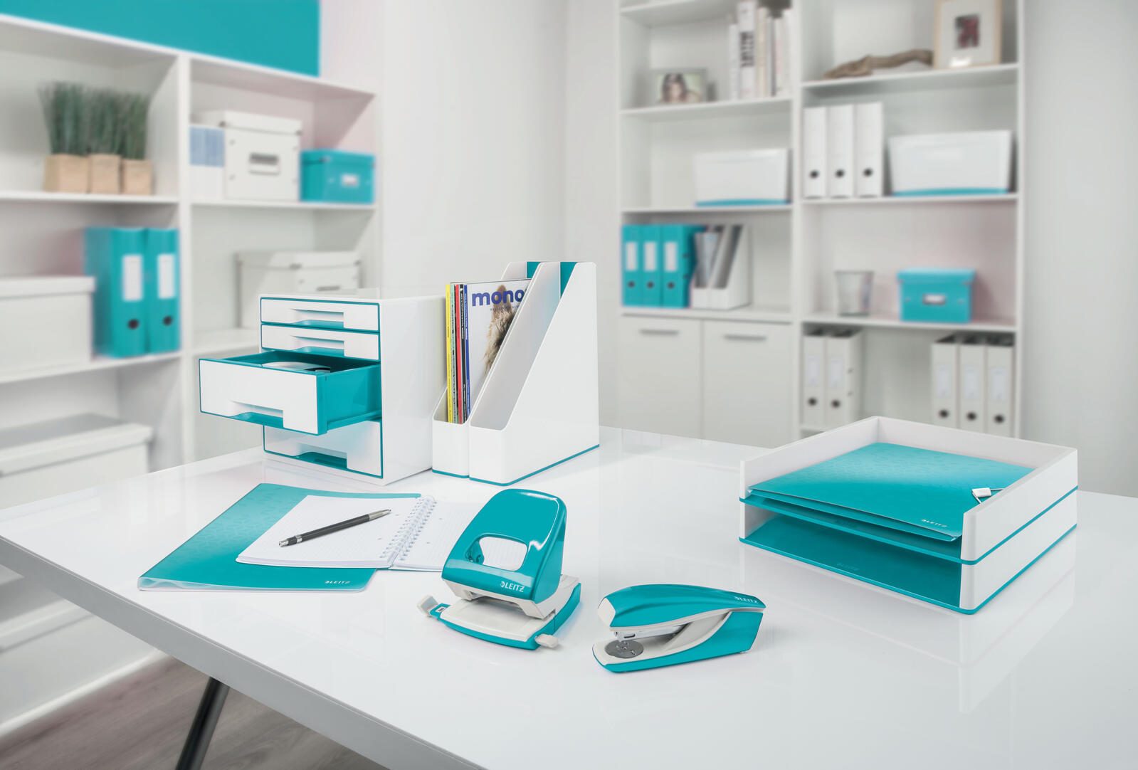 LEITZ Briefablage DIN A4 perlweiß/eisblau