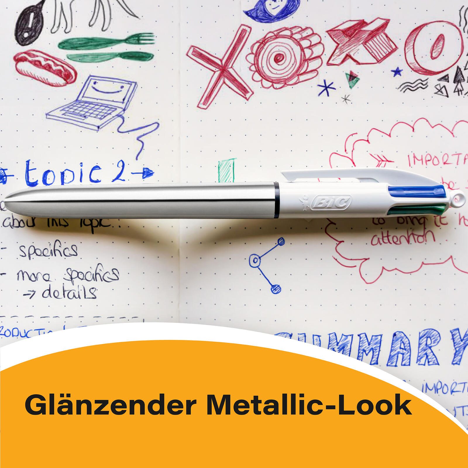 BIC® 4-Farben-Kugelschreiber 0.4 mm Mehrfarbig