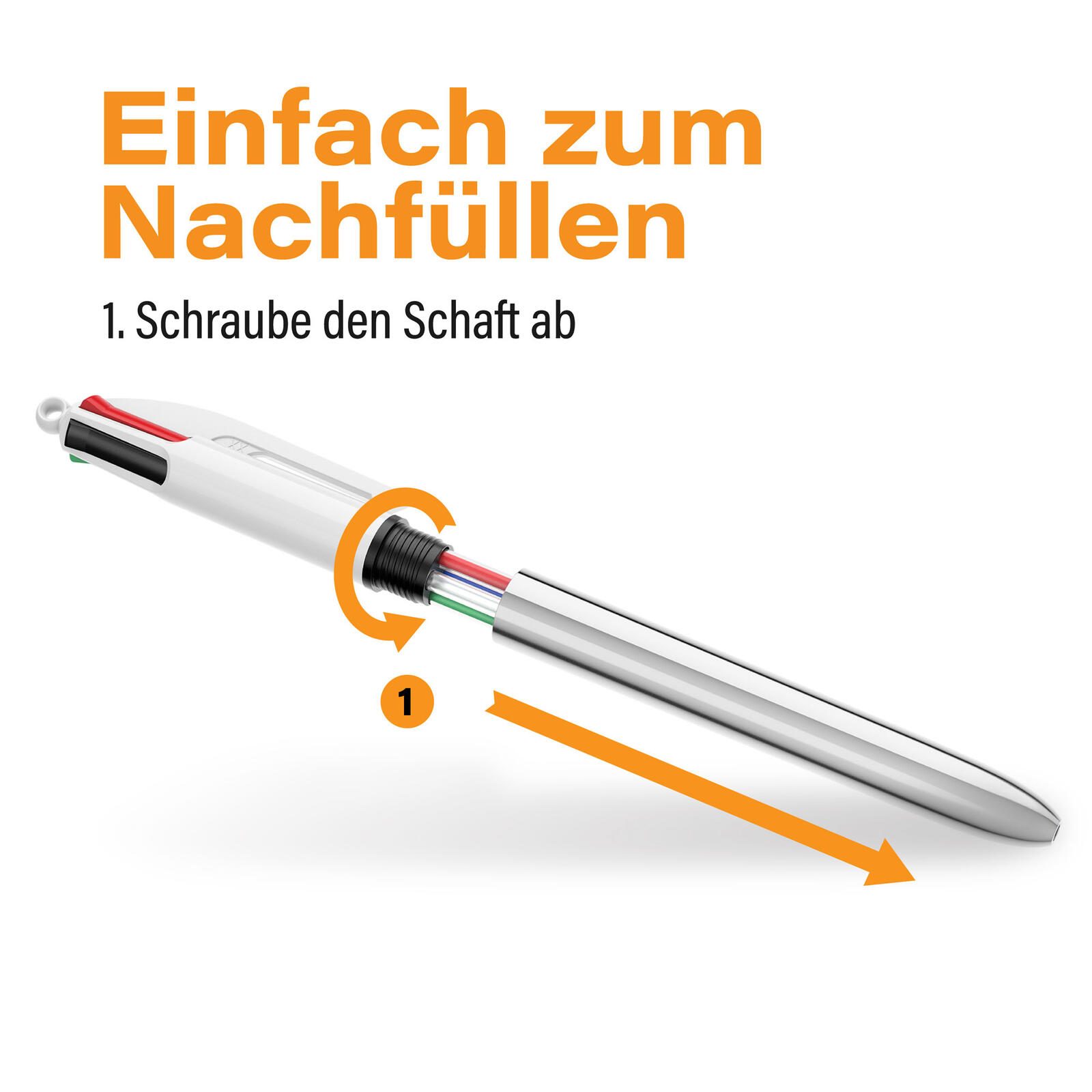 BIC® 4-Farben-Kugelschreiber 0.4 mm Mehrfarbig