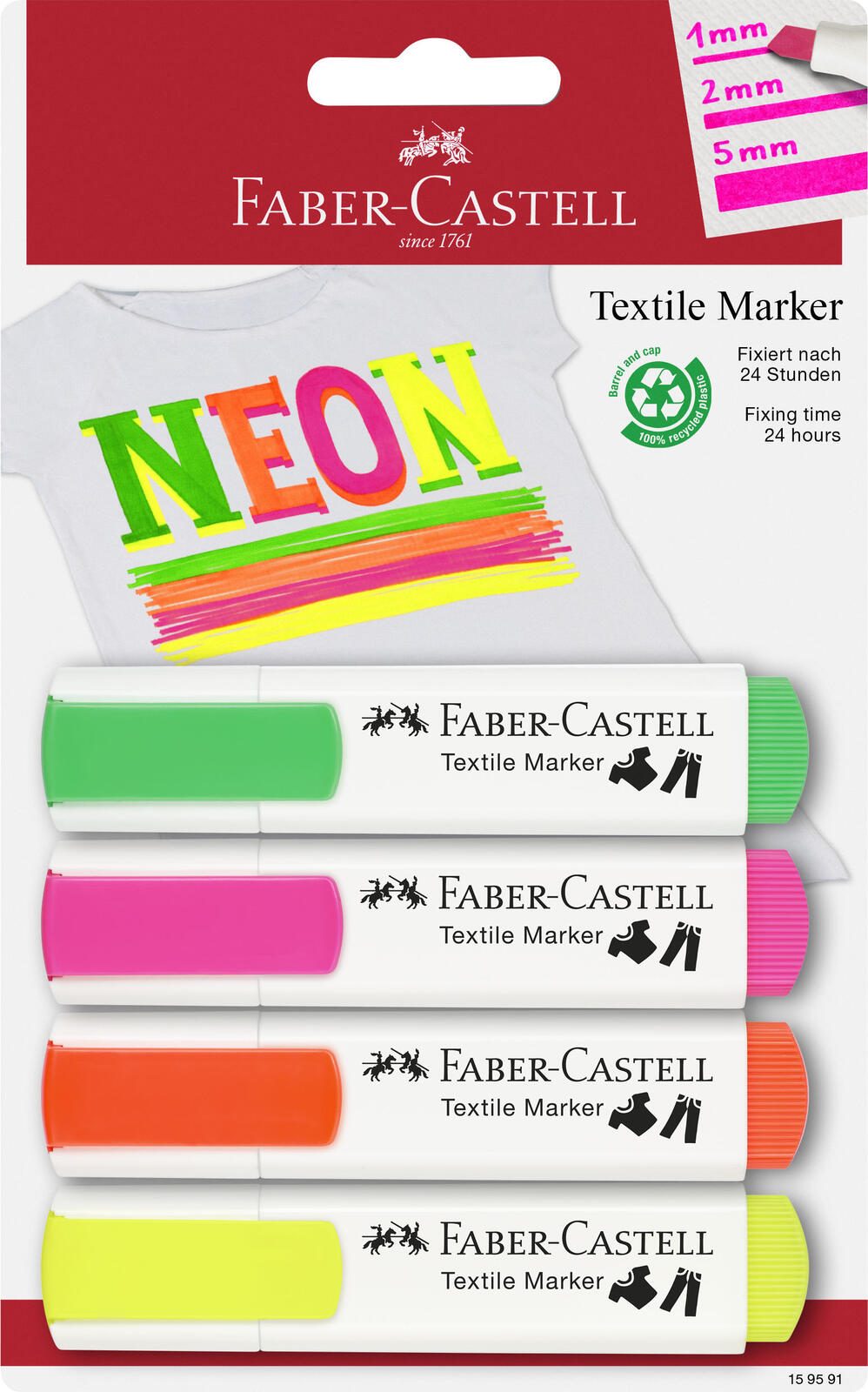 FABER-CASTELL Textilmarker 1.0 - 5.0 mm Mehrfarbig