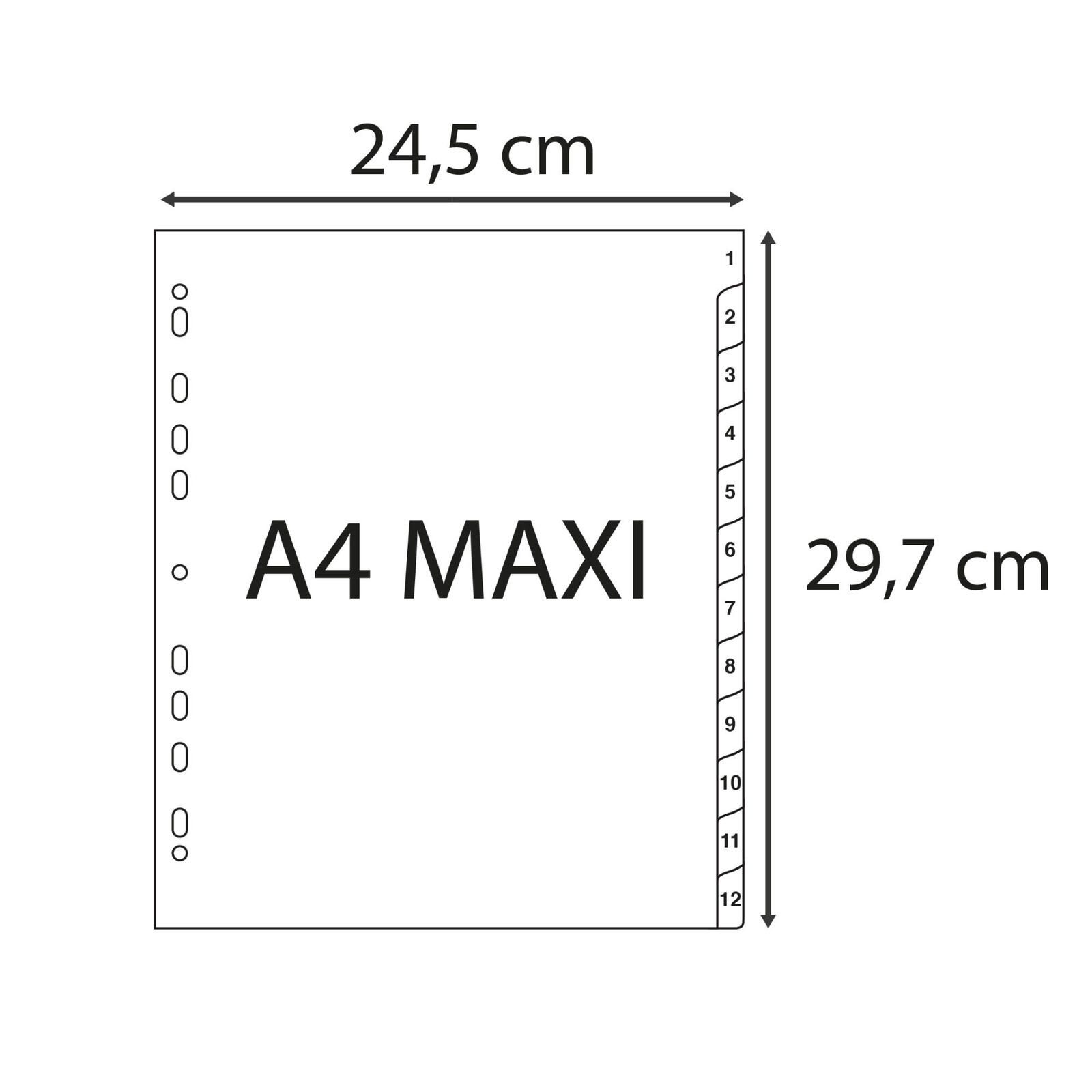 Exacompta Ordnerregister Vollformat, Überbreite 1-12 DIN A4