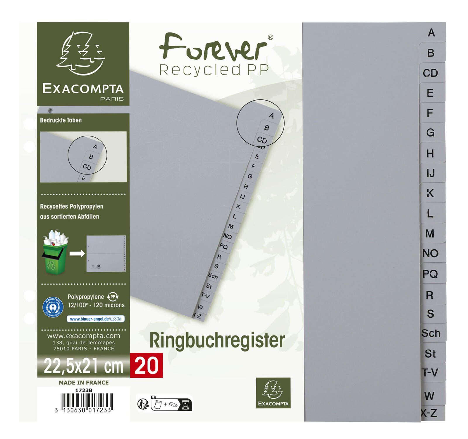 Exacompta Ordnerregister Halbformat A-Z A5