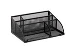 relaxdays Schreibtisch-Organizer 5 Fächer, Metall schwarz