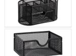 relaxdays Schreibtisch-Organizer 9 Fächer, Metall schwarz