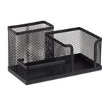 relaxdays Schreibtisch-Organizer 3 Fächer, Metall schwarz