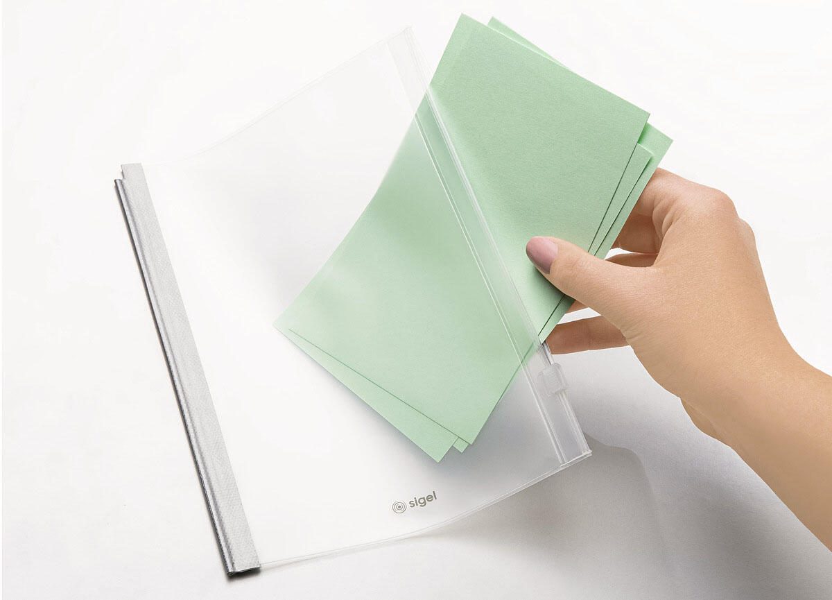 SIGEL Gleitverschlusstasche A5 transparent