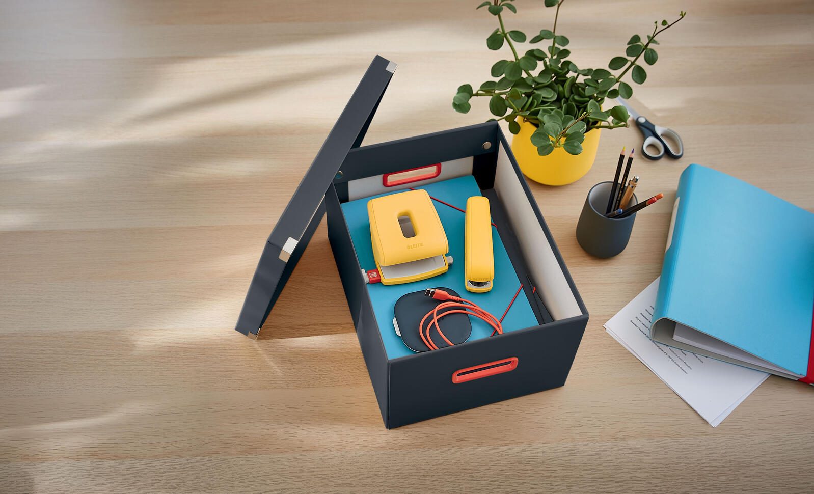 LEITZ Aufbewahrungsbox Click&Store 18,5 l - 28,1 x 37,0 x 20,0 cm grau
