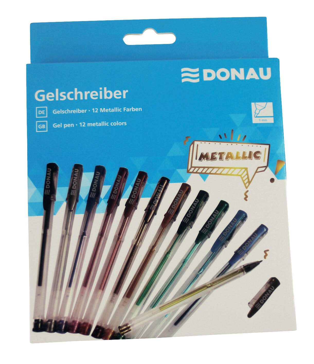 DONAU Metallic Gelschreiber 1.0 mm, Schreibfarbe: Mehrfarbig