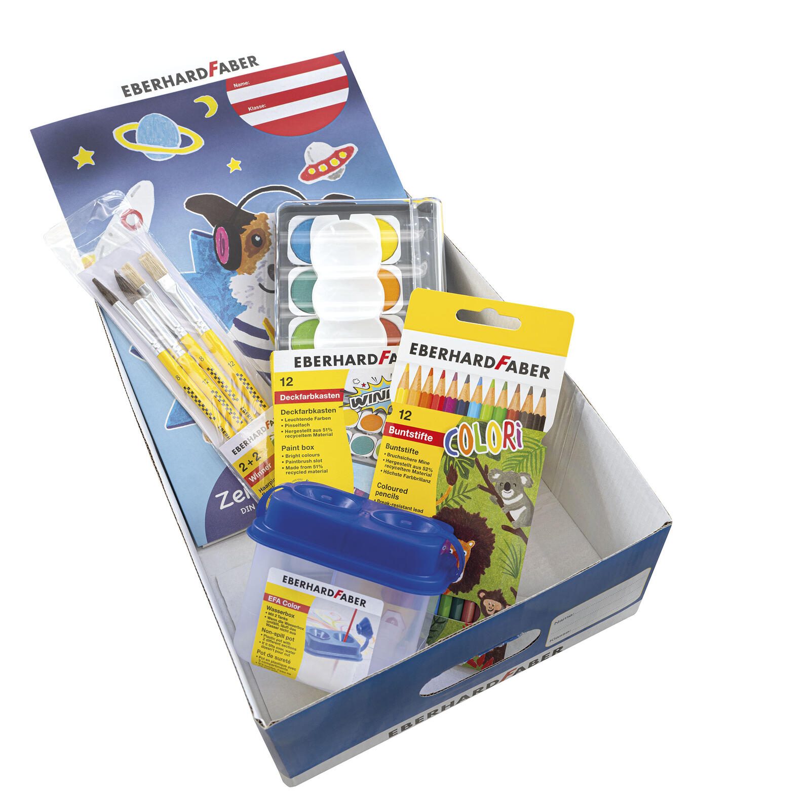 EBERHARD FABER Aufbewahrungsbox Schulstarter Box 22,0 x 31,0 x 10,0 cm blau, gelb